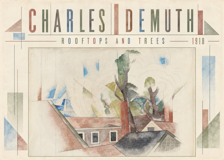 Charles Demuth Rooftops and Trees No5 - Plakát