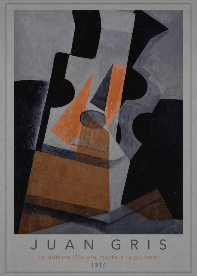 Juan Gris La Guitare (Nature Morte À La Guitare) No3 - Plakát