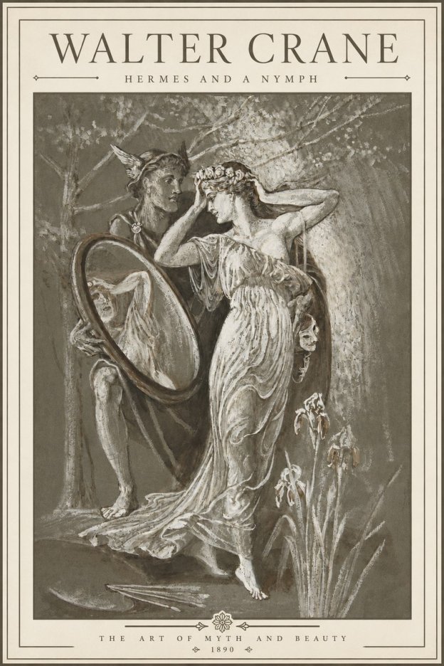 Walter Crane Hermes and a Nymph No3 - Plakát