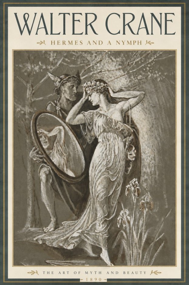 Walter Crane Hermes and a Nymph No4 - Plakát
