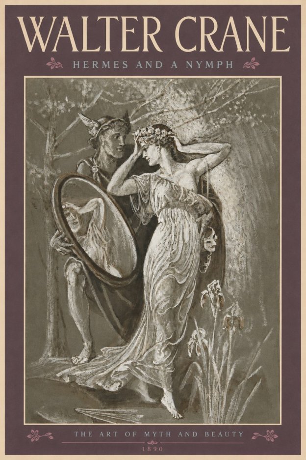 Walter Crane Hermes and a Nymph No5 - Plakát
