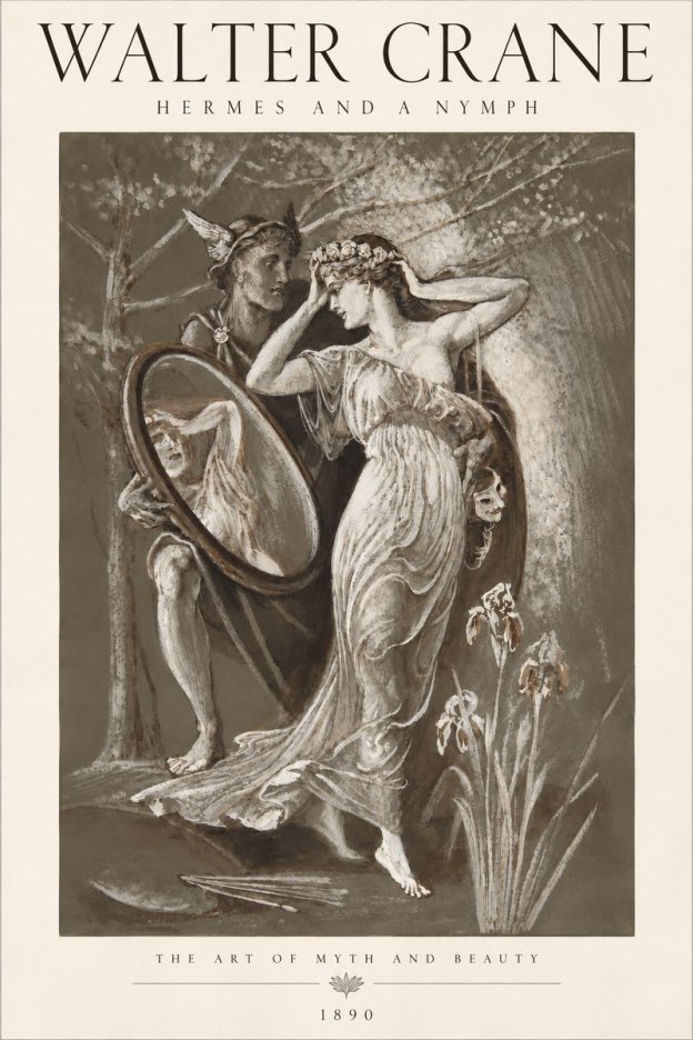 Walter Crane Hermes and a Nymph No6 - Plakát