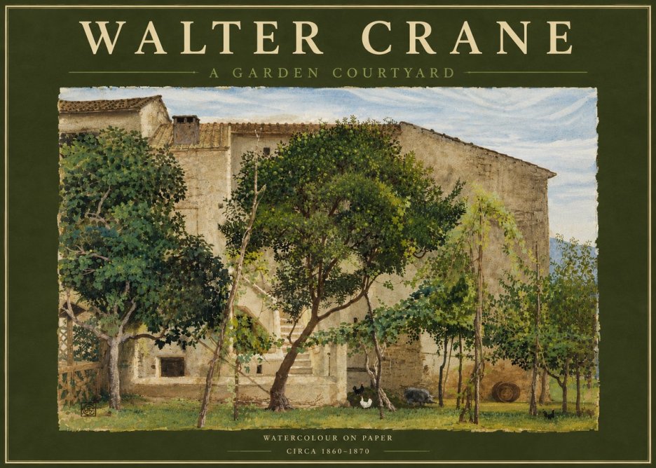 Walter Crane A Garden Courtyard No4 - Plakát