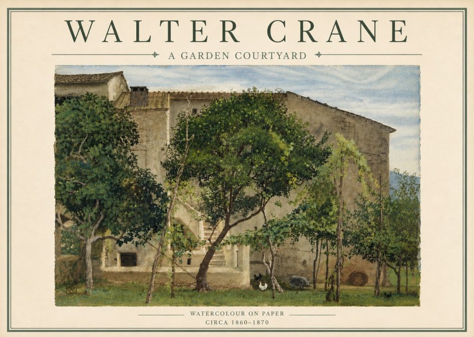 Walter Crane A Garden Courtyard No5 - Plakát