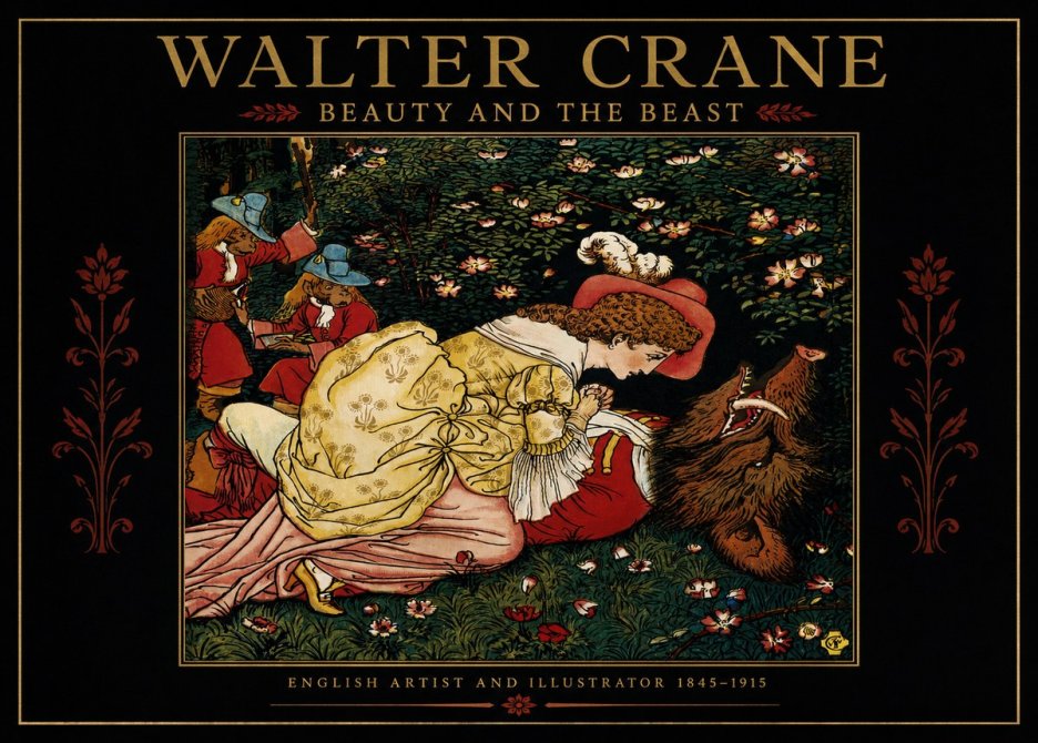 Walter Crane Beauty and the Beast No2 - Plakát