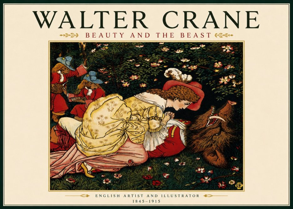 Walter Crane Beauty and the Beast No3 - Plakát