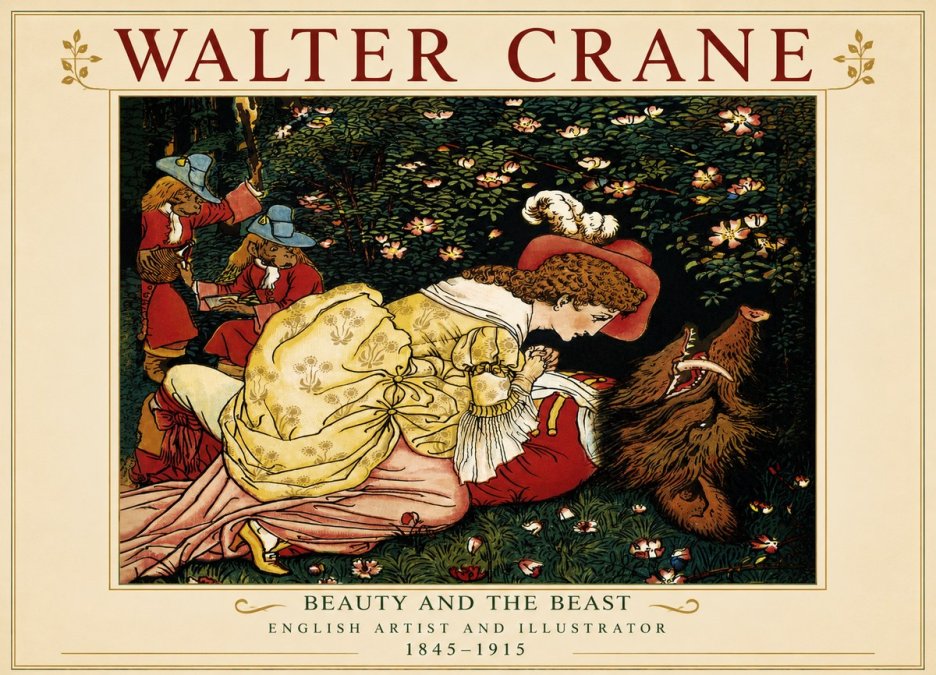 Walter Crane Beauty and the Beast No4 - Plakát