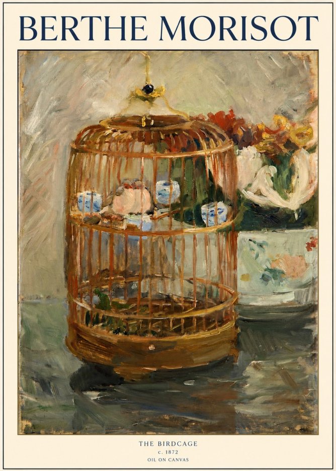 Berthe Morisot The Birdcage II No1 - Plakát