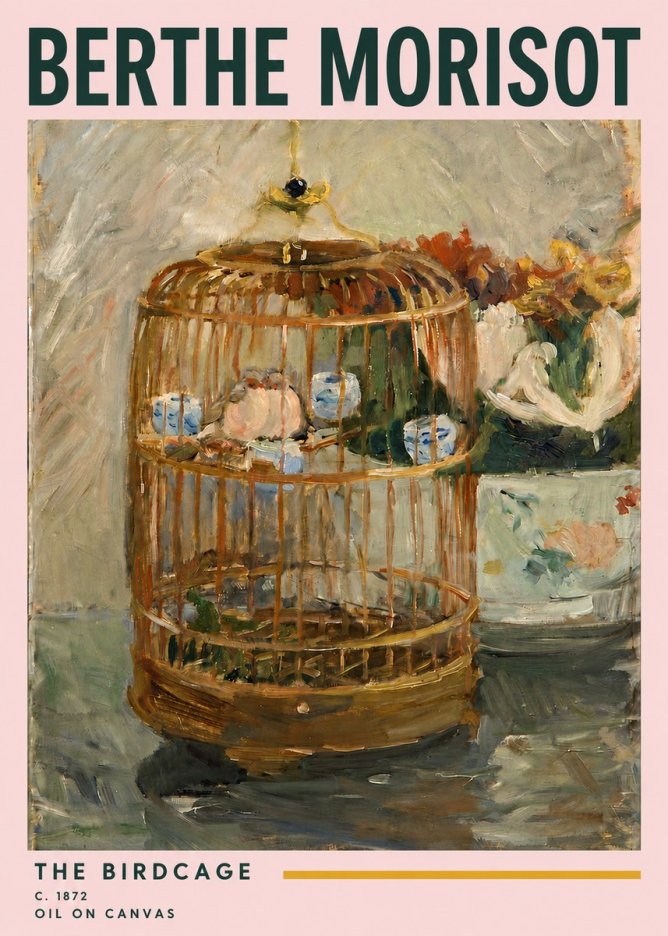 Berthe Morisot The Birdcage II No3 - Plakát