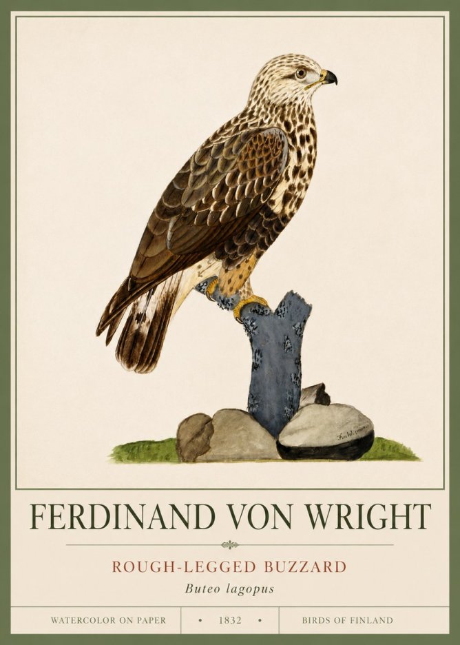 Ferdinand von Wright Rough-legged Buzzard No4 - Plakát