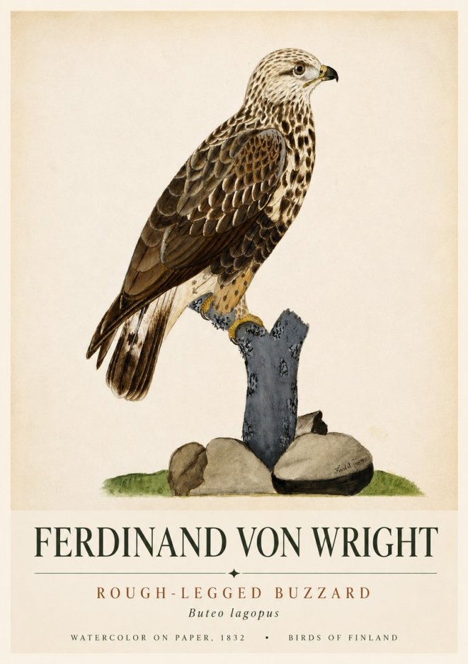Ferdinand von Wright Rough-legged Buzzard No6 - Plakát