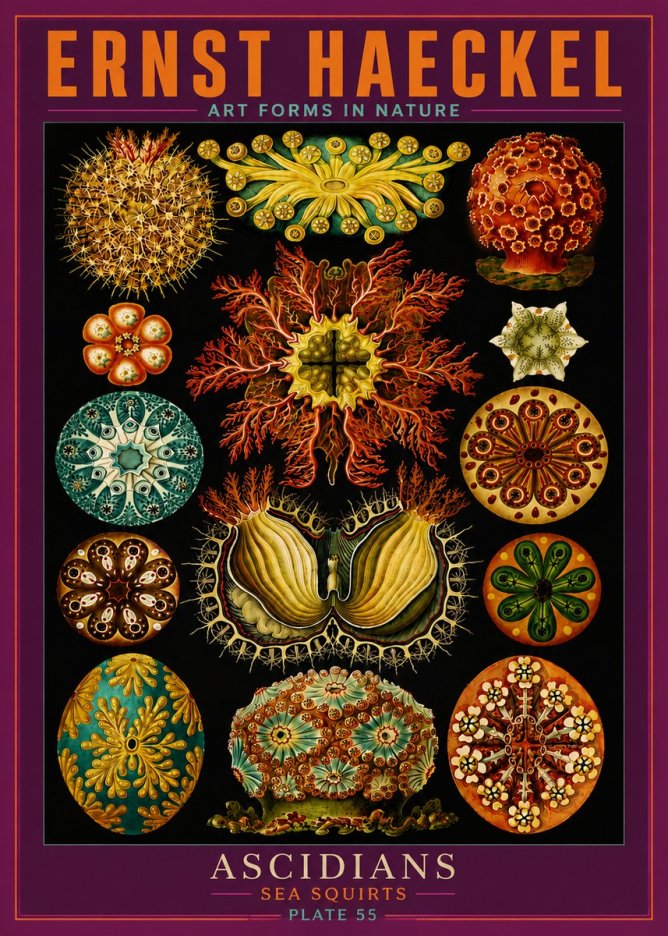 Ernst Haeckel Ascidiae — Sea Squirts No6 - Plakát