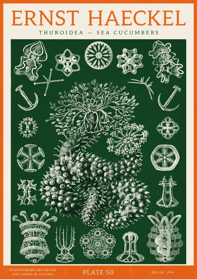 Ernst Haeckel Thuroidea - Sea Organisms No3 - Plakát