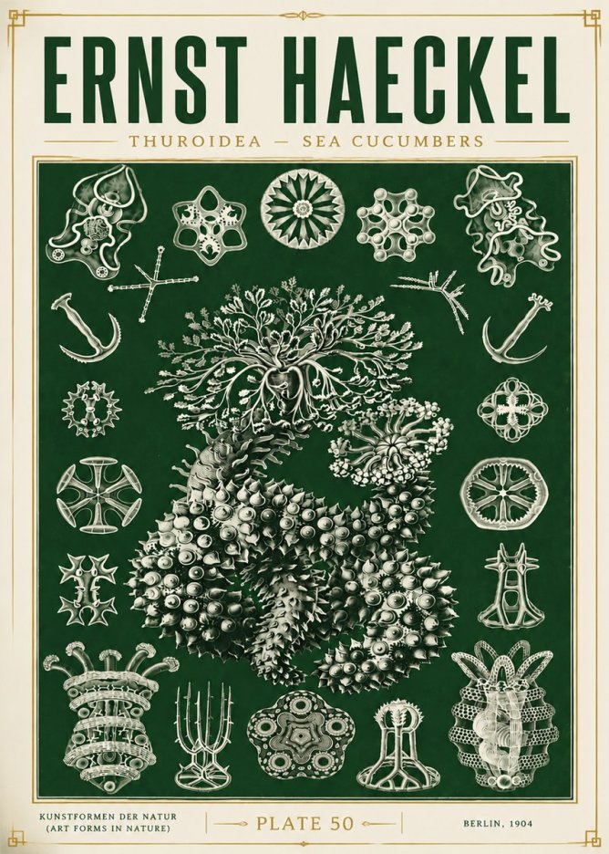 Ernst Haeckel Thuroidea - Sea Organisms No6 - Plakát