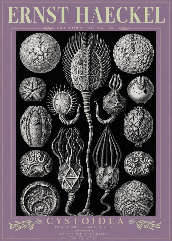 Ernst Haeckel Cystoidea - Callocystis No3 - Plakát
