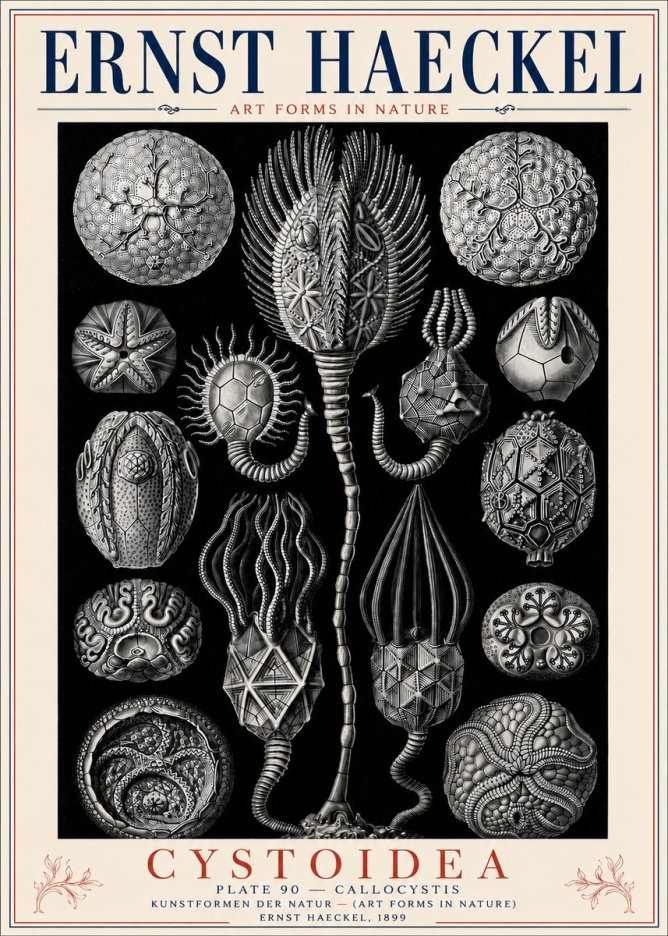 Ernst Haeckel Cystoidea - Callocystis No6 - Plakát