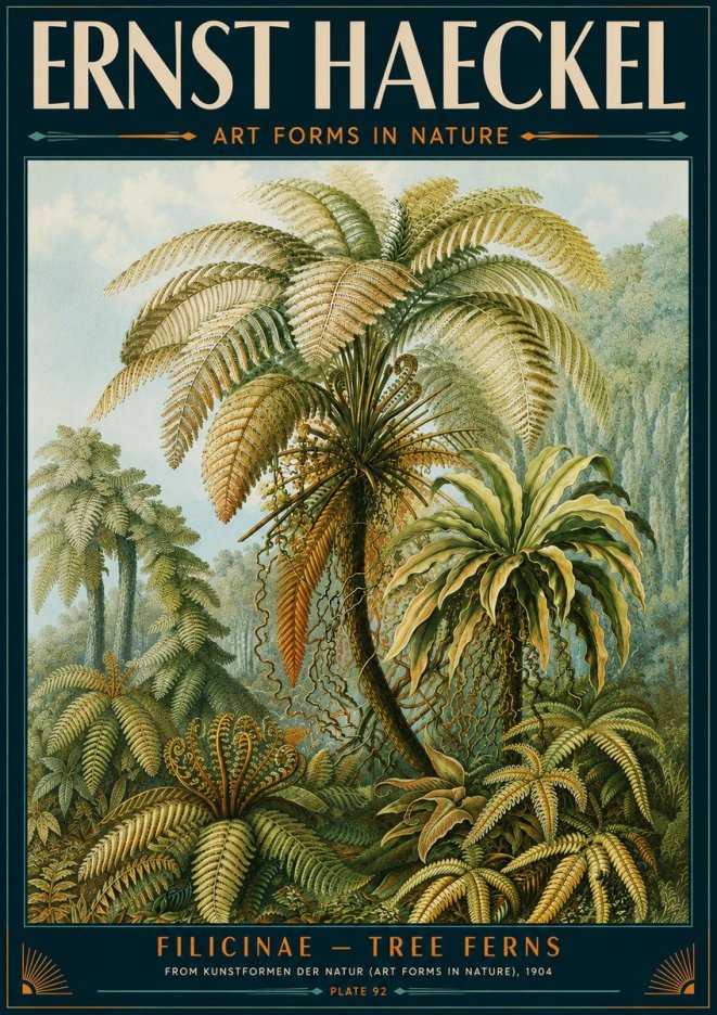 Ernst Haeckel Filicinae – Tree Ferns No5 - Plakát