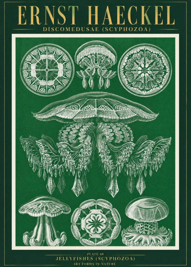 Ernst Haeckel Discomedusae (Scyphozoa) Plate 88 No3 - Plakát