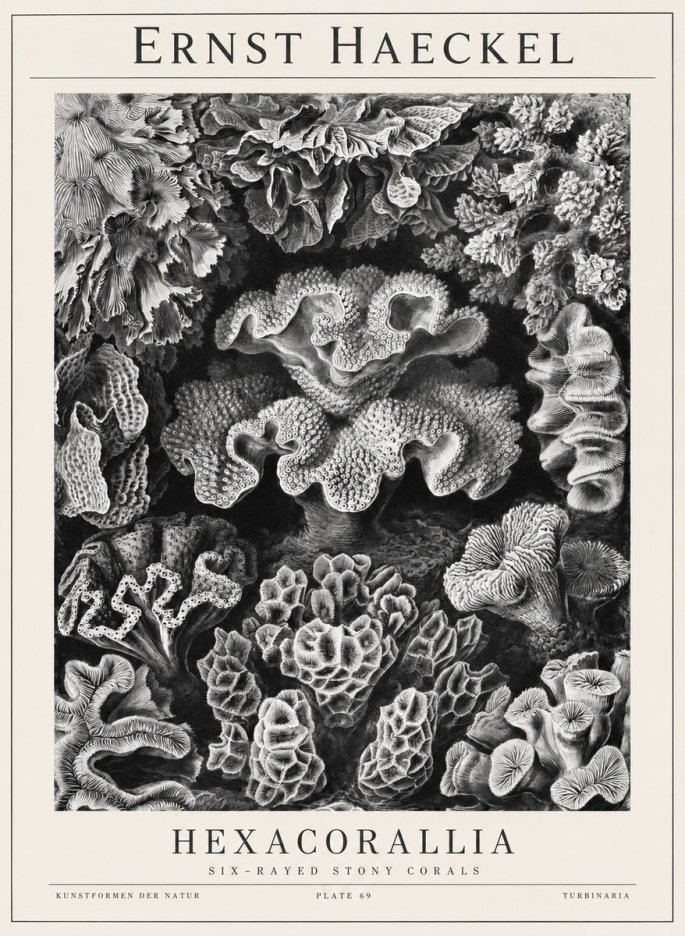 Ernst Haeckel Hexacorallia No1 - Plakát