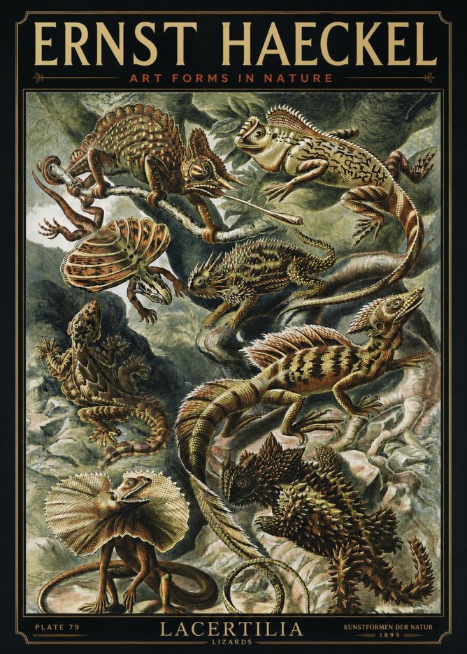 Ernst Haeckel Lacertilia Lizards No3 - Plakát