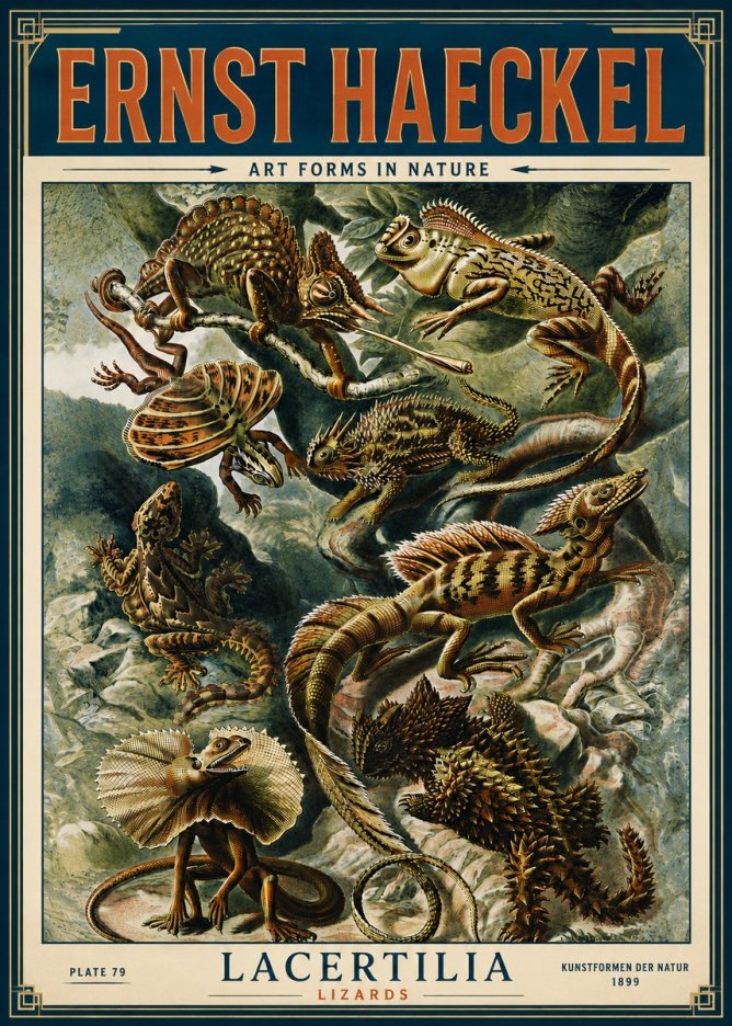 Ernst Haeckel Lacertilia Lizards No6 - Plakát