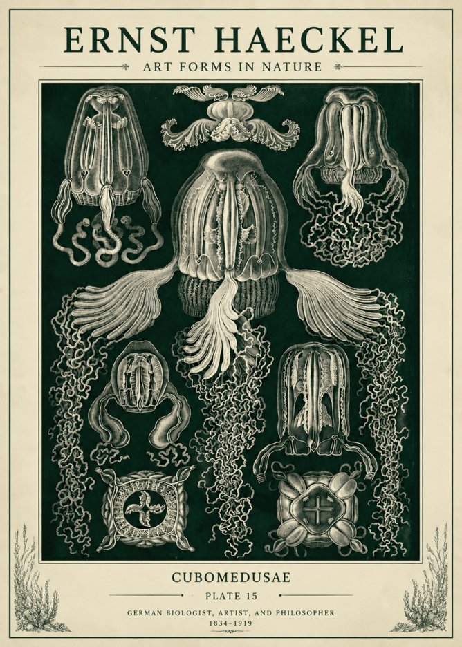 Ernst Haeckel Cubomedusae No6 - Plakát