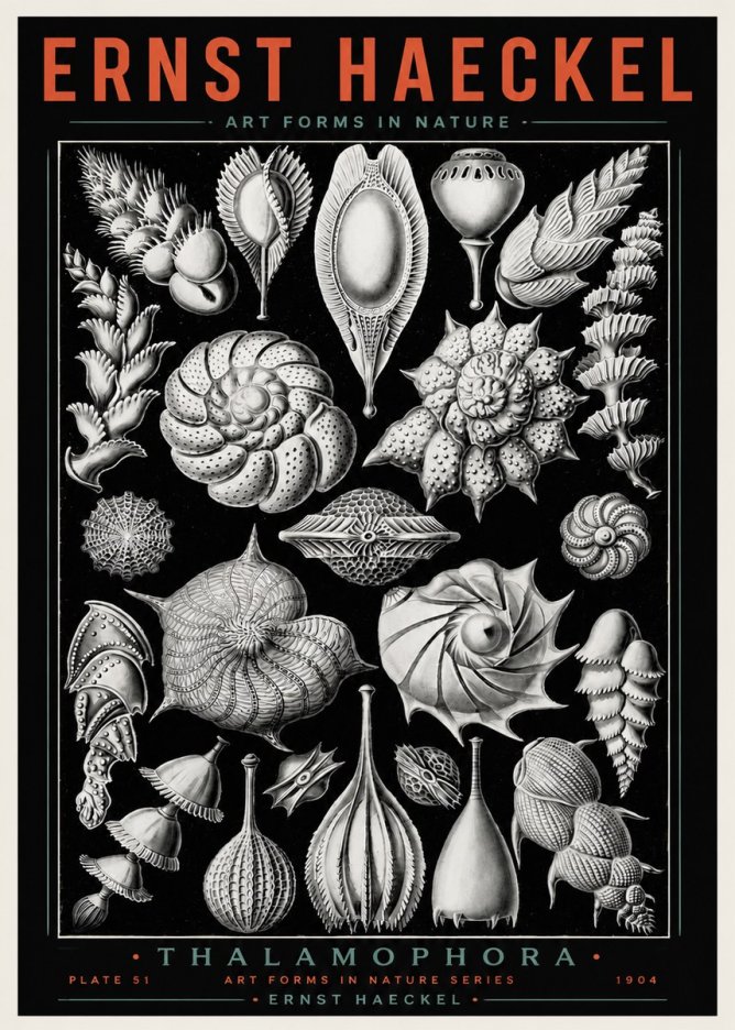 Ernst Haeckel Thalamophora No4 - Plakát
