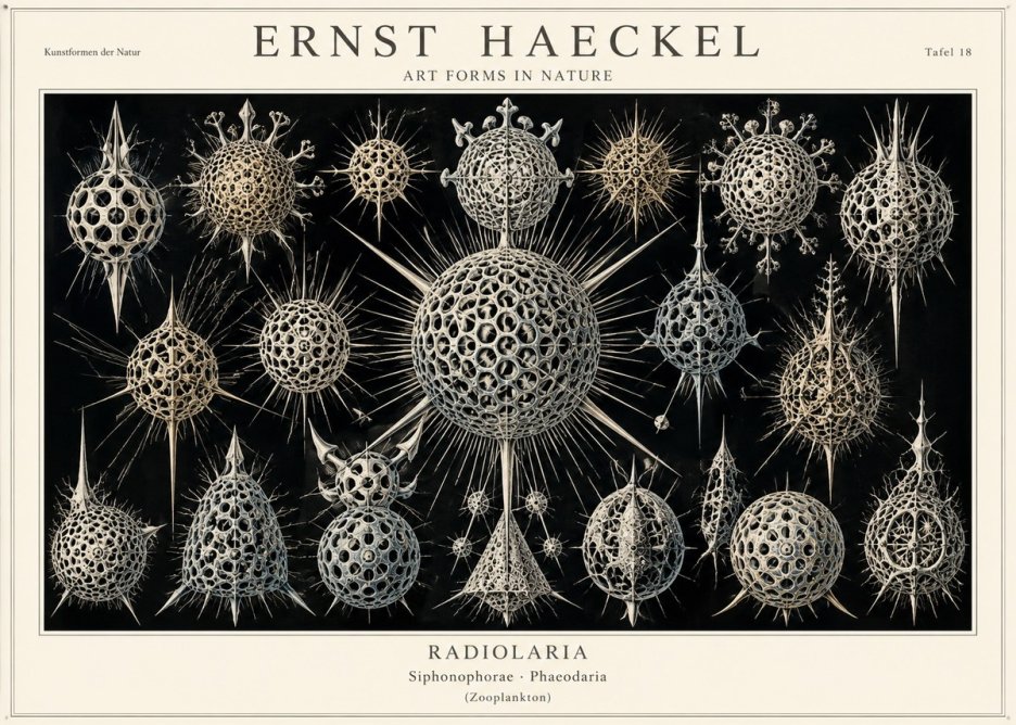 Ernst Haeckel Radiolaria No1 - Plakát