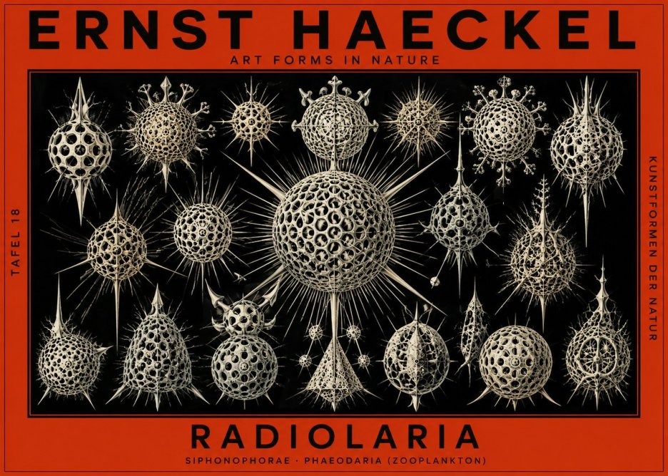 Ernst Haeckel Radiolaria No2 - Plakát