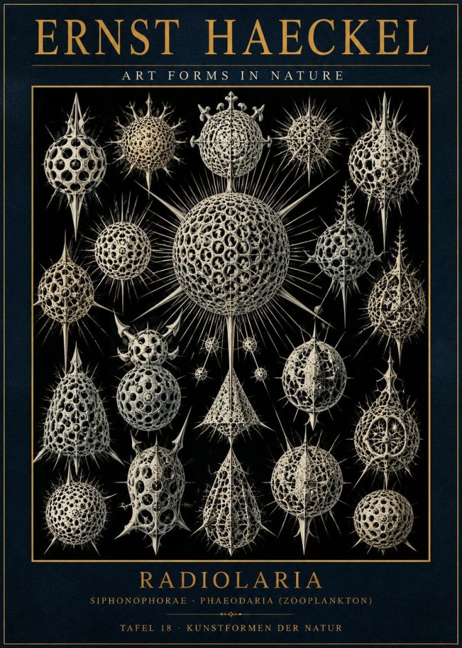 Ernst Haeckel Radiolaria No3 - Plakát