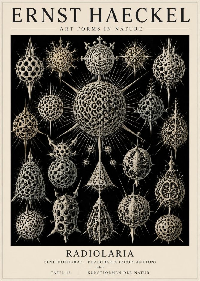 Ernst Haeckel Radiolaria No4 - Plakát