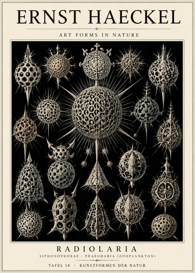 Ernst Haeckel Radiolaria No6 - Plakát