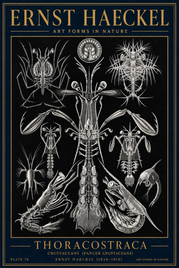 Ernst Haeckel Thoraocostraca - Crustaceans - Plate 76 No4 - Plakát
