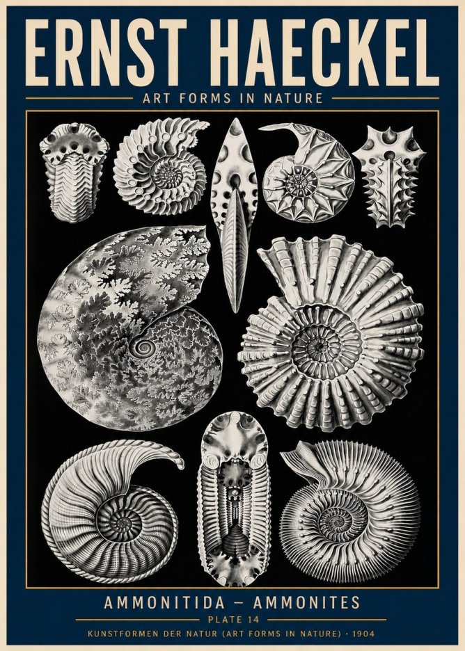 Ernst Haeckel Ammonitida - Ammonites No6 - Plakát