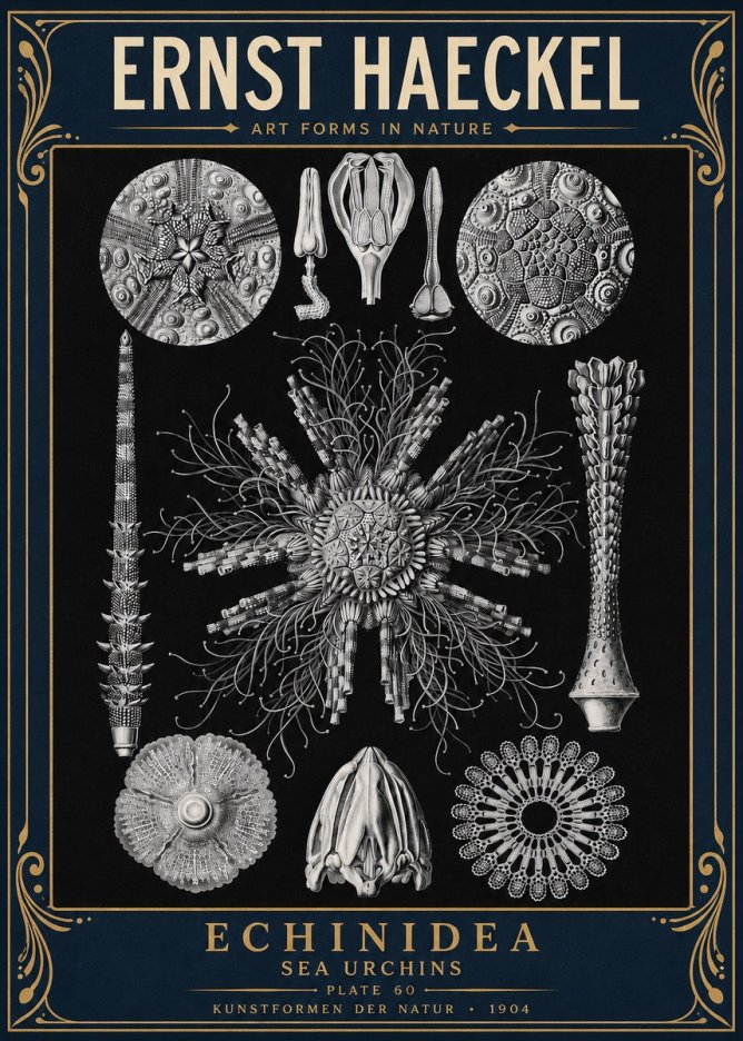 Ernst Haeckel Echinidea Sea Urchins No4 - Plakát