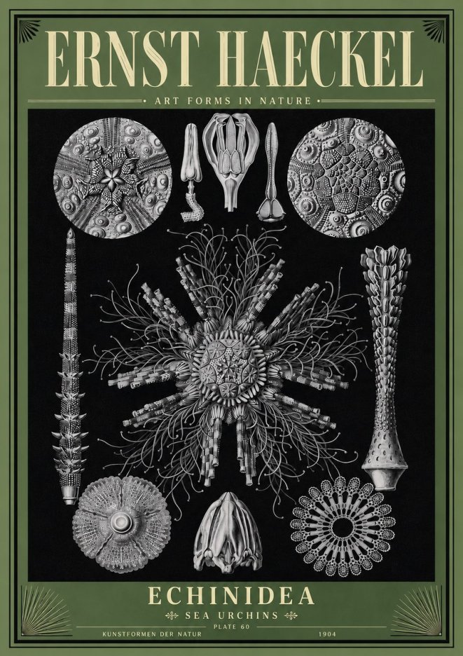 Ernst Haeckel Echinidea Sea Urchins No6 - Plakát