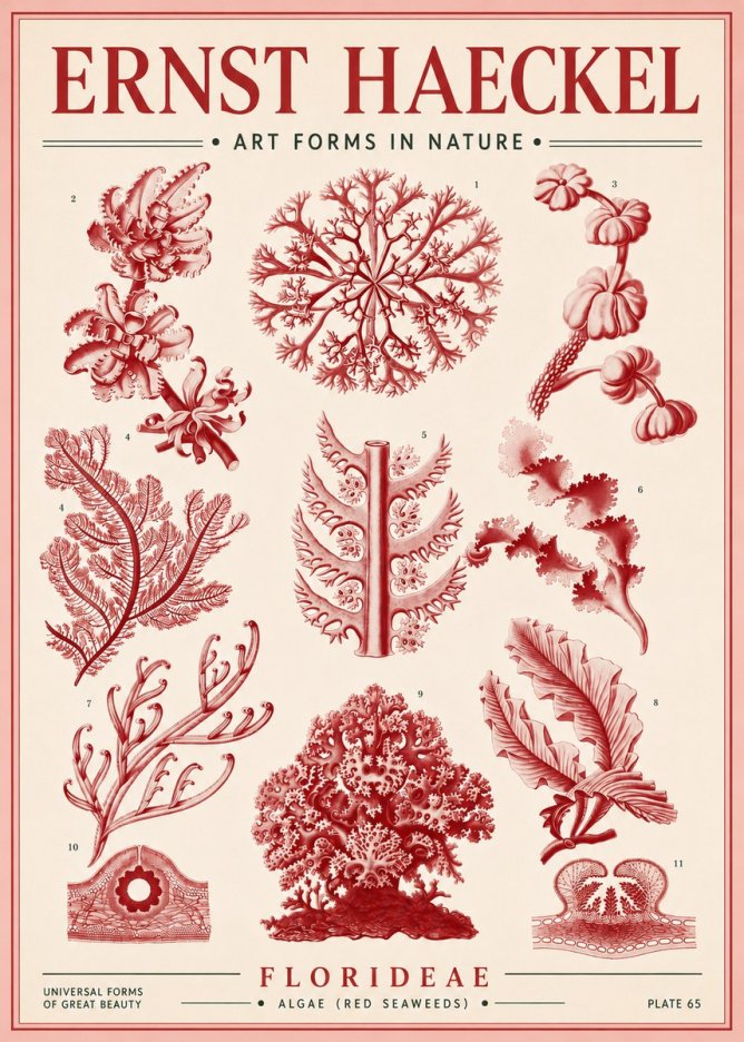 Ernst Haeckel Florideae (Red Seaweeds) No4 - Plakát