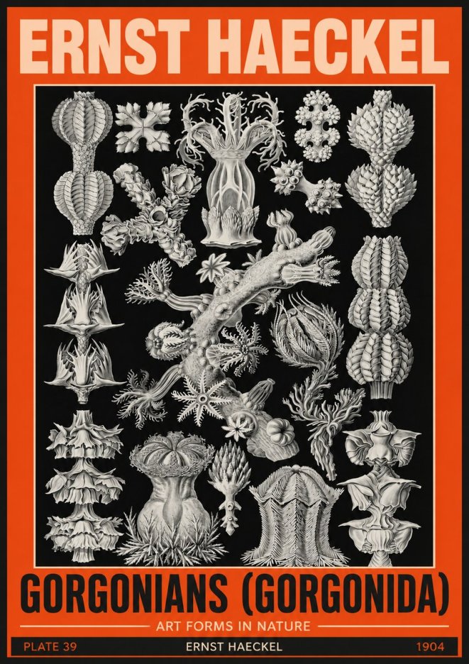 Ernst Haeckel Gorgonians No5 - Plakát