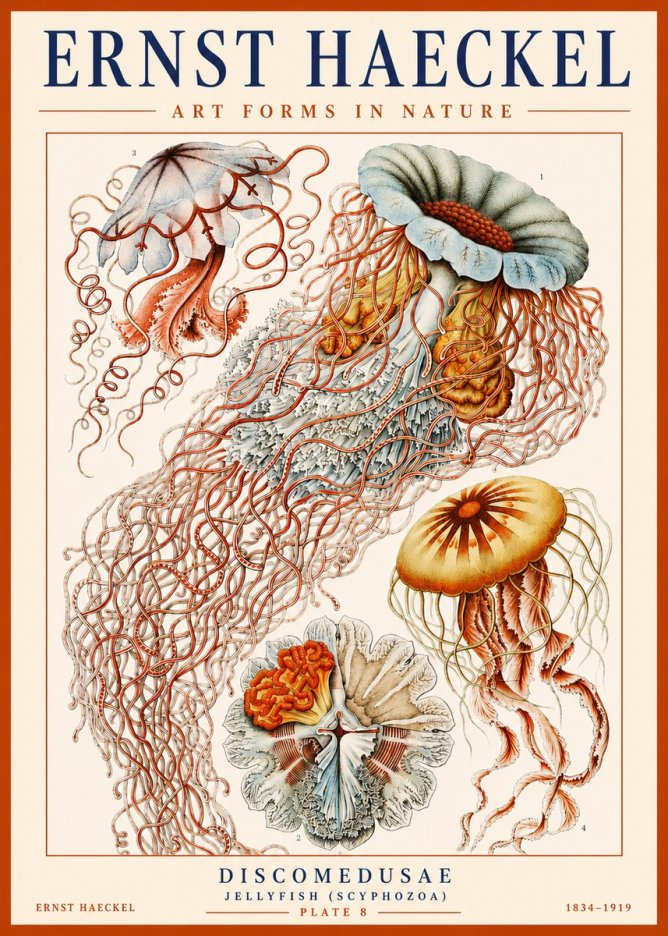 Ernst Haeckel Discomedusae — Jellyfish No3 - Plakát