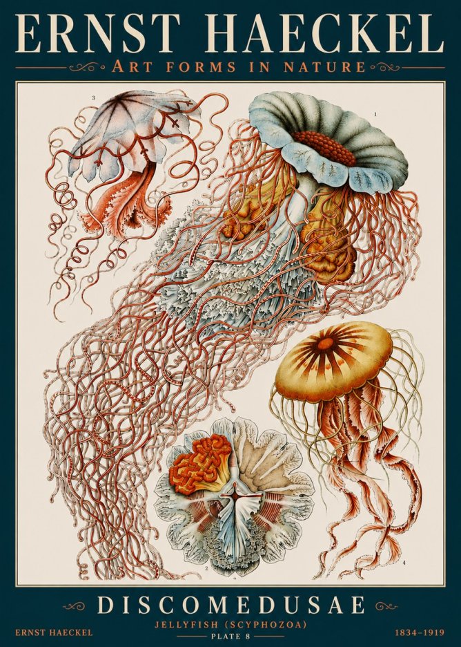 Ernst Haeckel Discomedusae — Jellyfish No4 - Plakát
