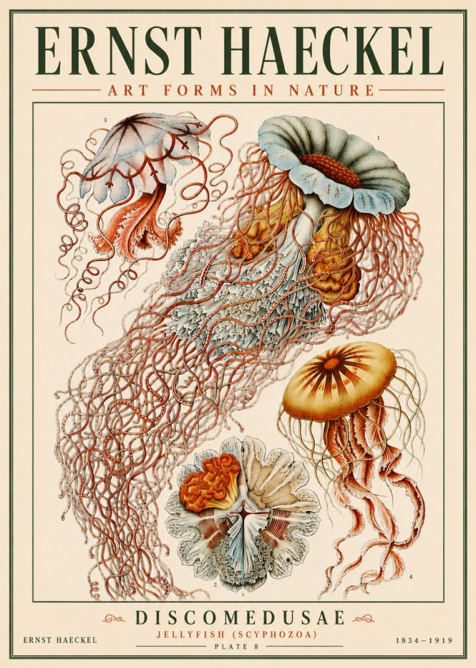 Ernst Haeckel Discomedusae — Jellyfish No6 - Plakát