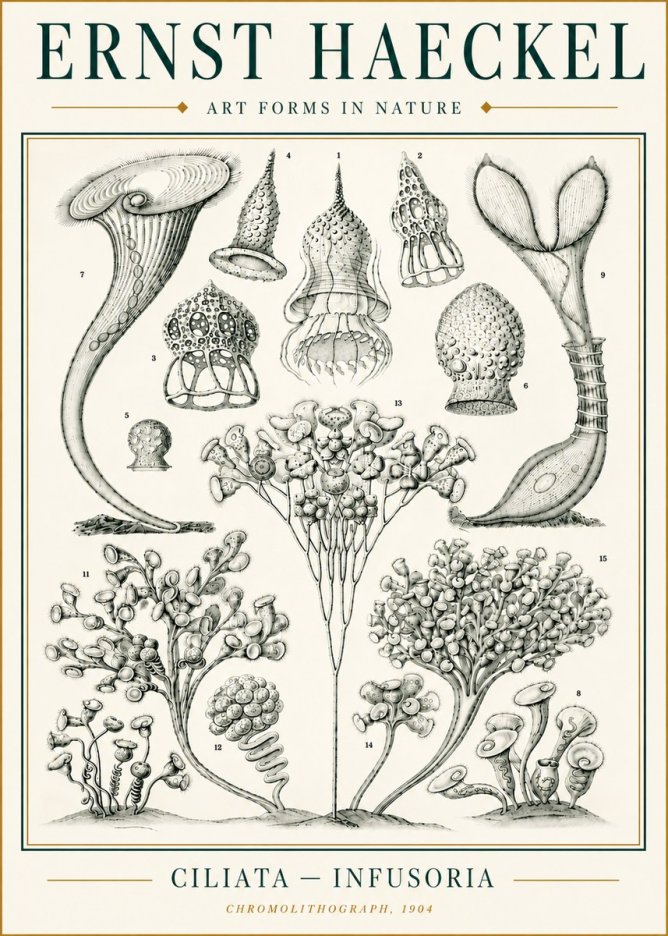 Ernst Haeckel Ciliata - Infusoria - Plate 3 No6 - Plakát