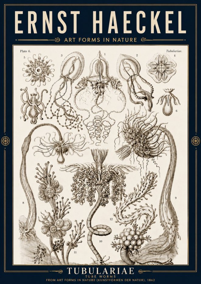 Ernst Haeckel Tubulariae No4 - Plakát