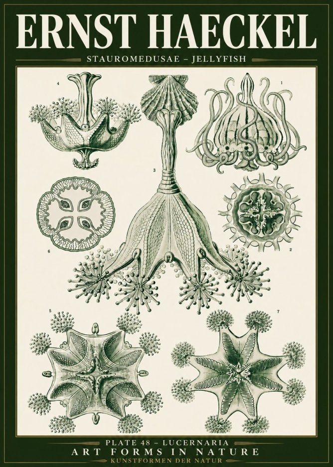 Ernst Haeckel Stauromedusae – Jellyfish No5 - Plakát