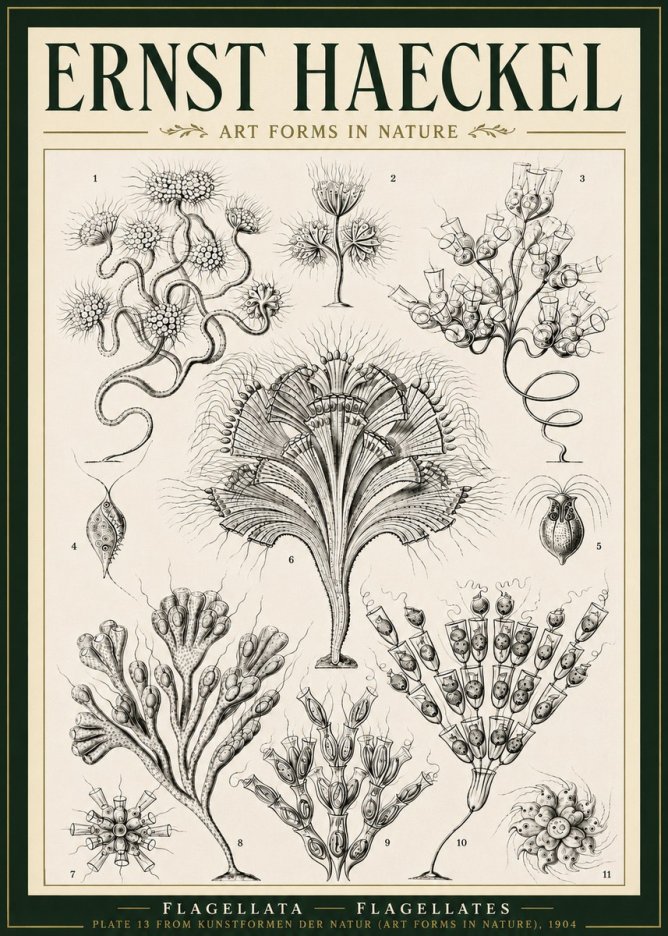 Ernst Haeckel Flagellata - Flagellates No5 - Plakát