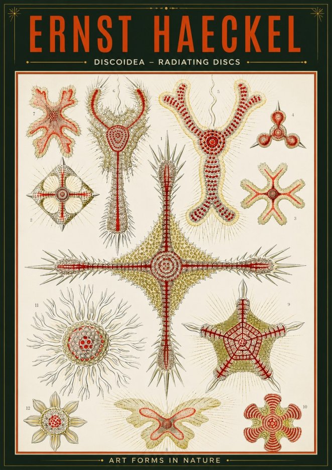 Ernst Haeckel Discoidea – Radiating Discs No2 - Plakát