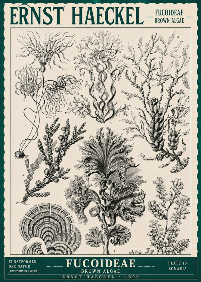 Ernst Haeckel Fucoideae - Brown Algae No3 - Plakát
