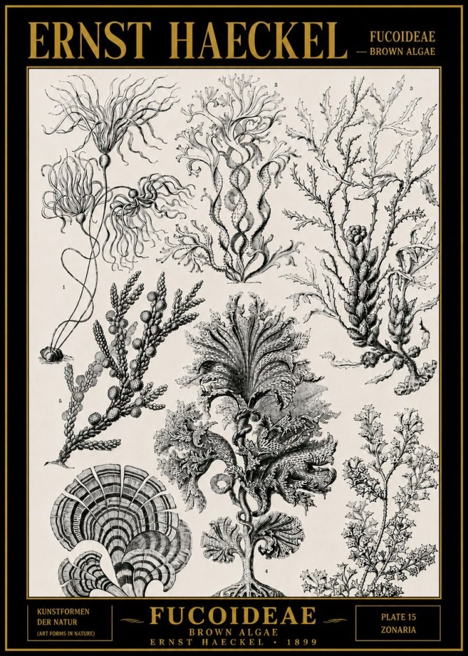 Ernst Haeckel Fucoideae - Brown Algae No4 - Plakát