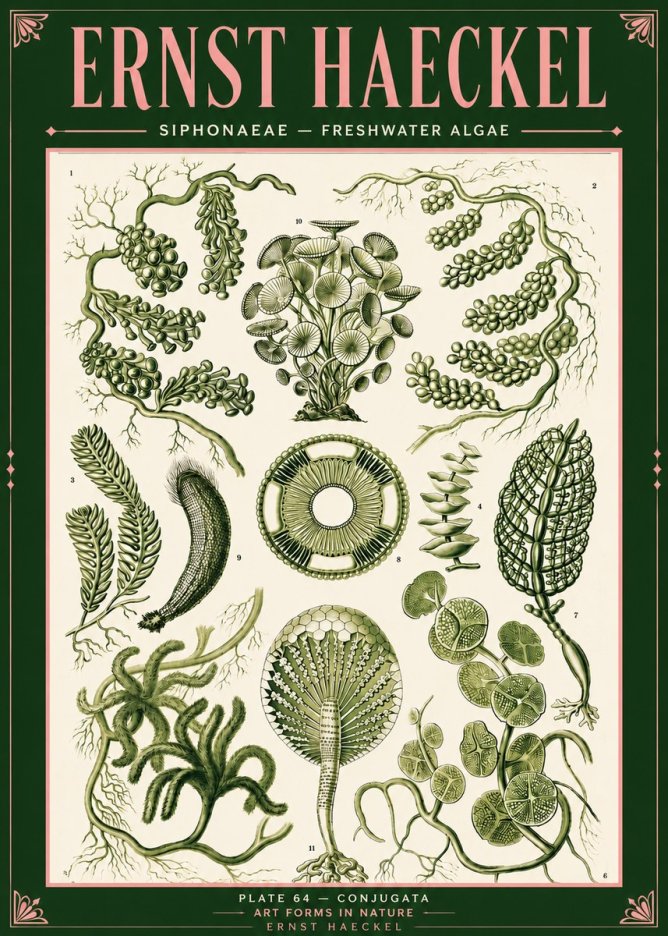 Ernst Haeckel Siphonaceae - Freshwater Algae No4 - Plakát