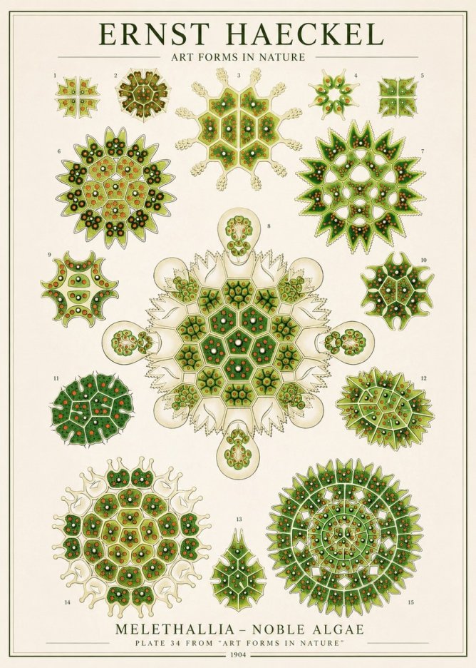 Ernst Haeckel Melethallia - Noble Algae No1 - Plakát